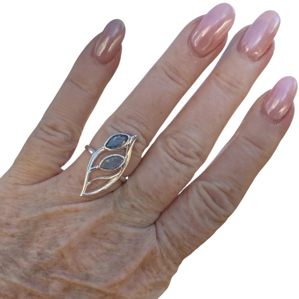 Labradorite Solid 925 Sterling Silver Ring 7