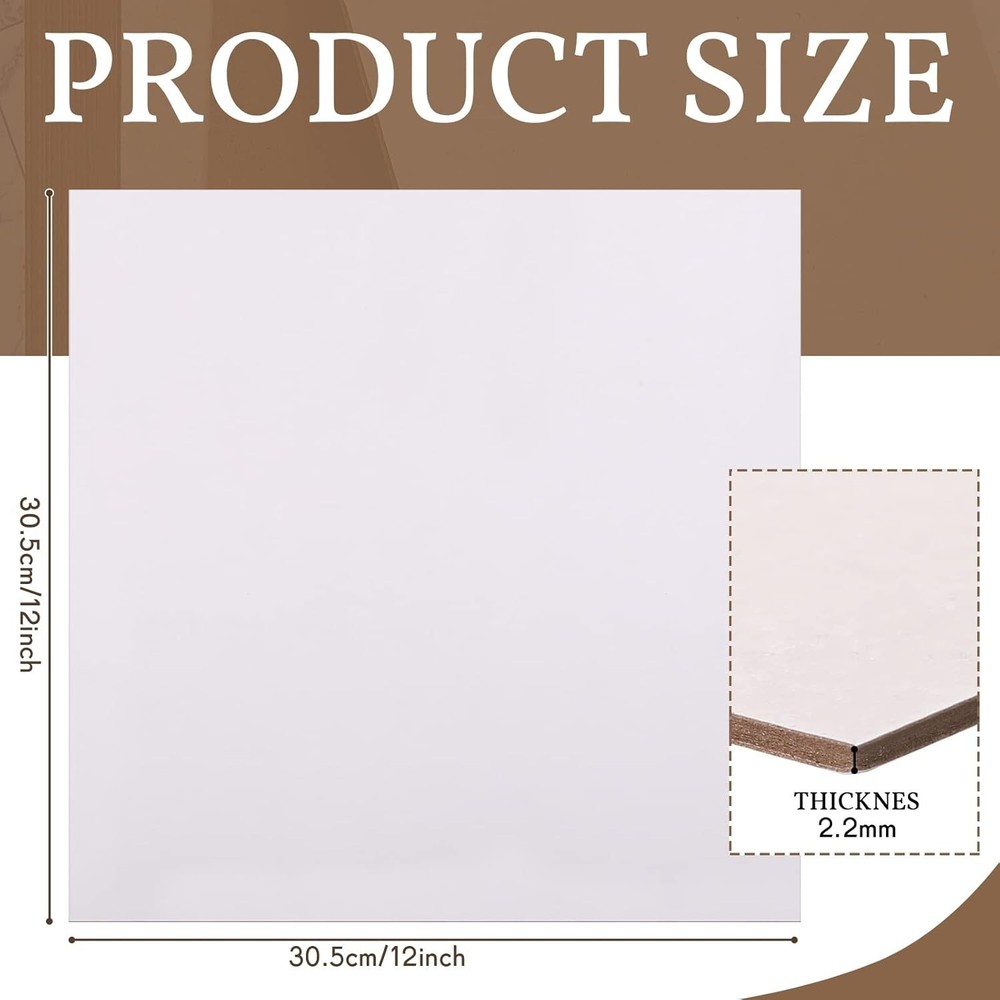 20 Pcs Heavy-Duty Chipboard Sheets for Crafting & Bookbinding - 12x12 Inch