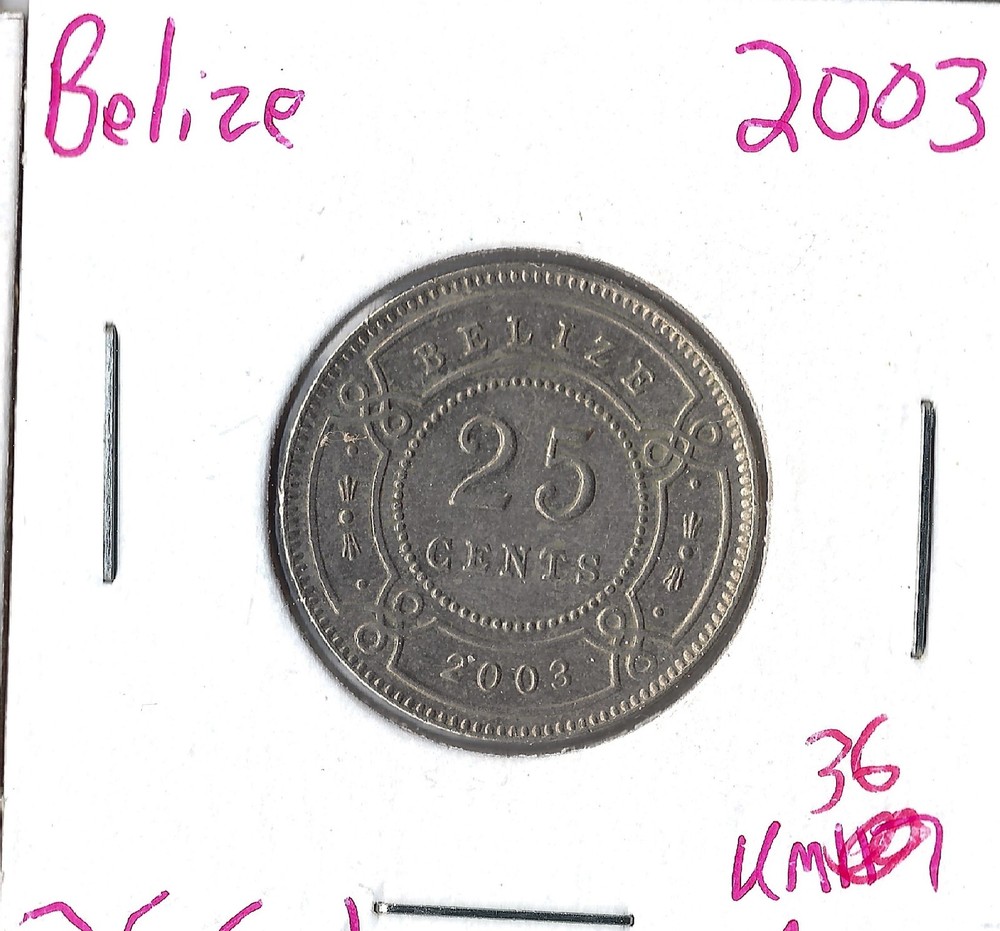 Coin Belize 25 Cents 2003 KM36