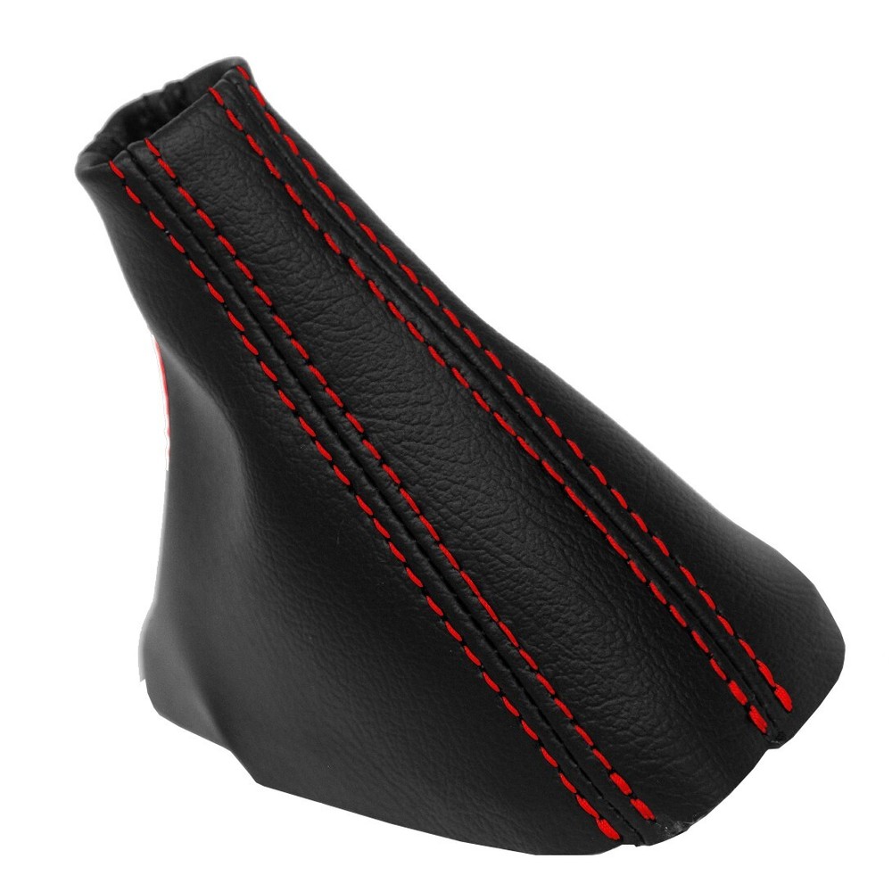 Automatic Shift Boot Leather Synthetic for Audi Q7 07-15 Red Stitch