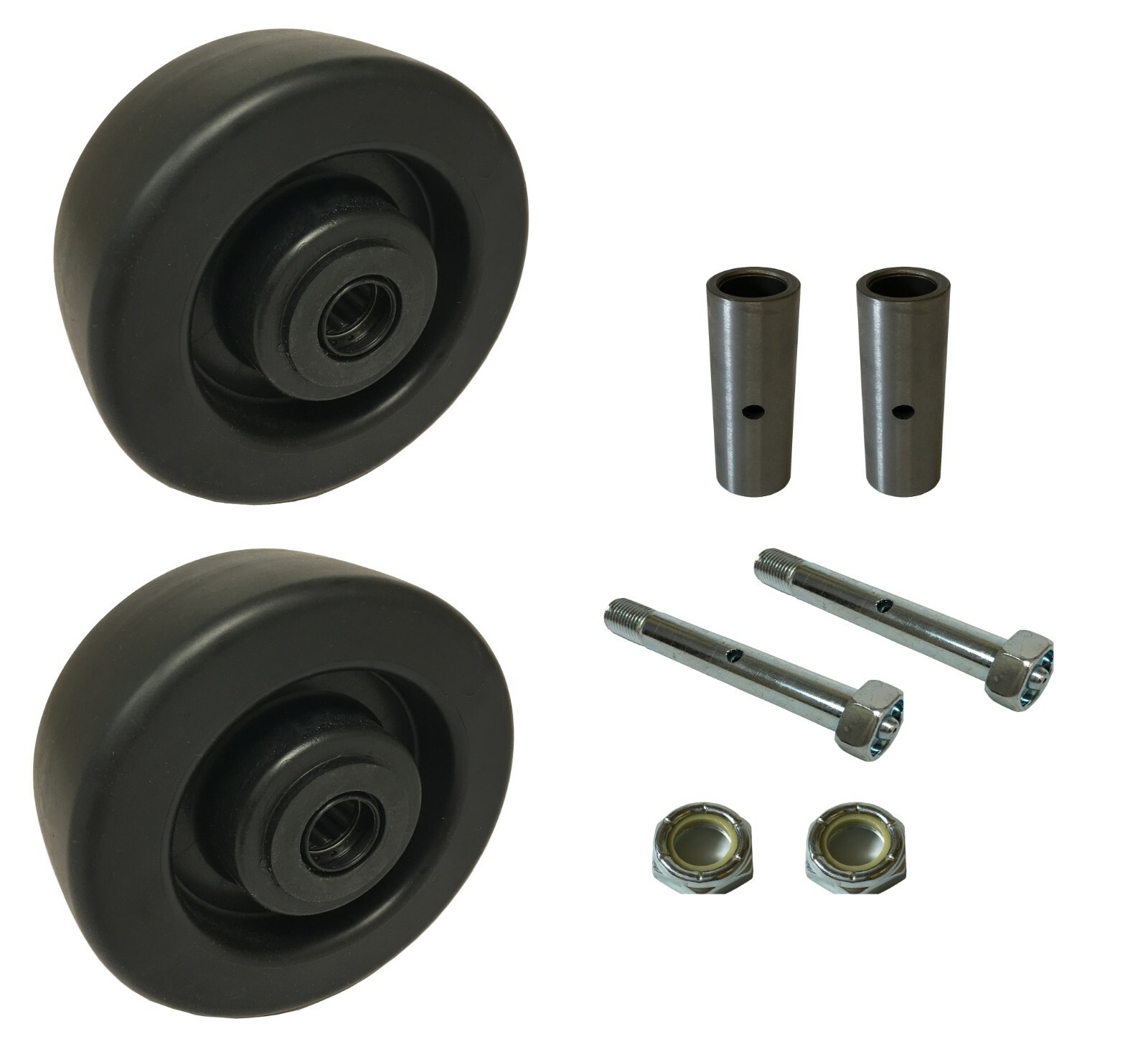 2 Caster Wheels Set 4" 5" 6" 8" Heavy Duty Plastic Wheel Set with Bearing & Kit