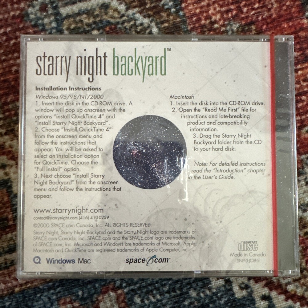 Space.com - Starry Night Backyard Version 3.1 (CDRom) Brand New