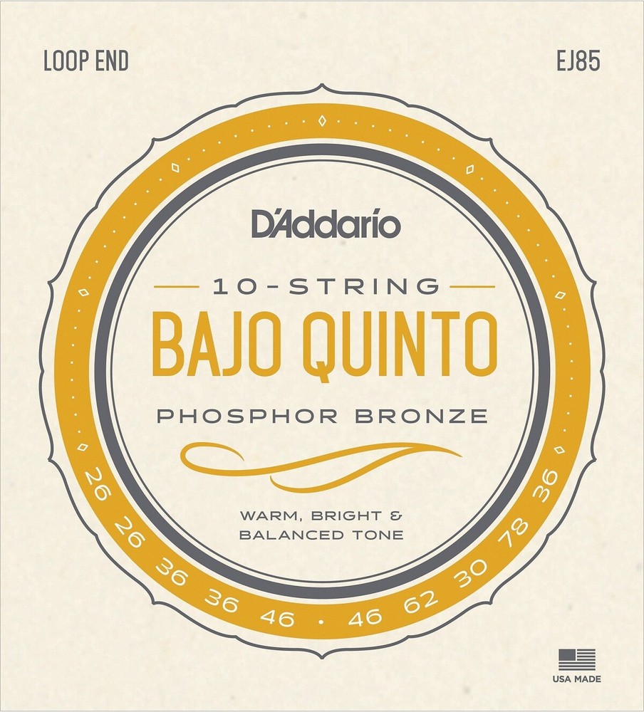 D'Addario Bajo Quinto Strings EJ85 10 String Phosphor Bronze