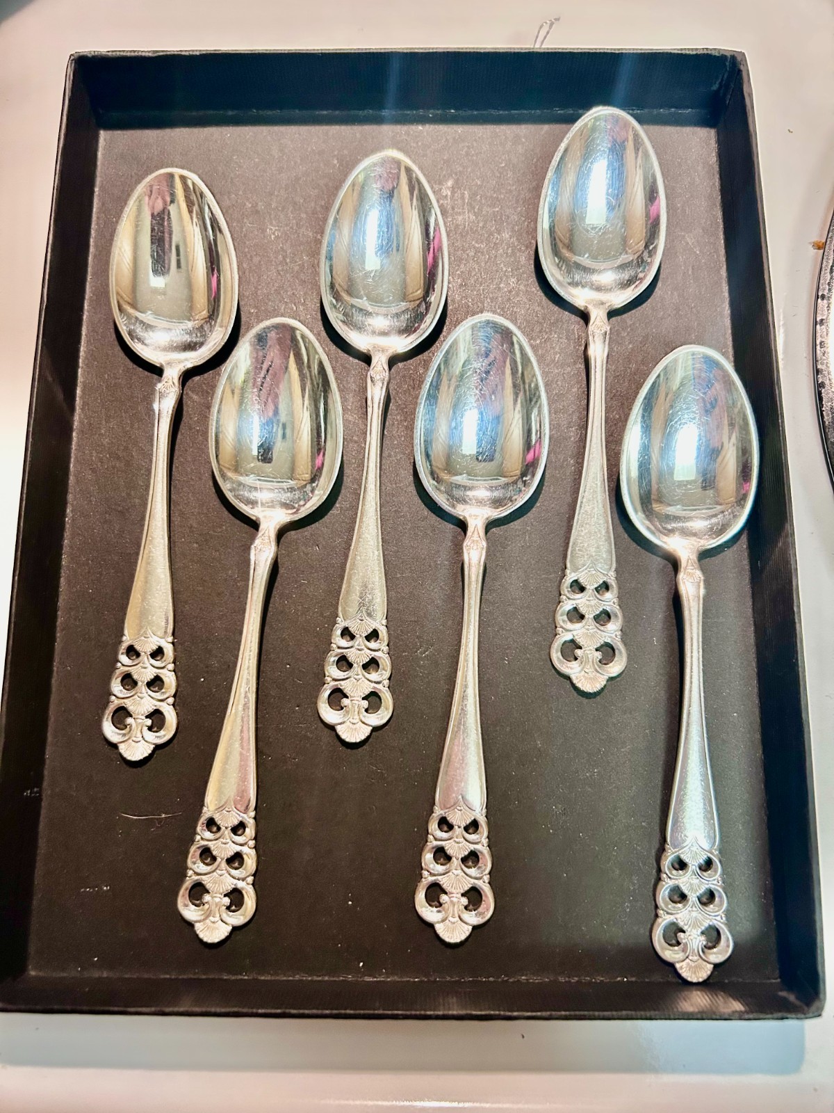 David Andersen Norrona Demitasse 5" Spoon set (6) D-A 60G Elegance Silver Plate