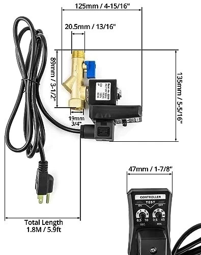 Electronic Drain Valve, 4 Pack AC 110V 1/2'' Integrated Automatic Timed Ta