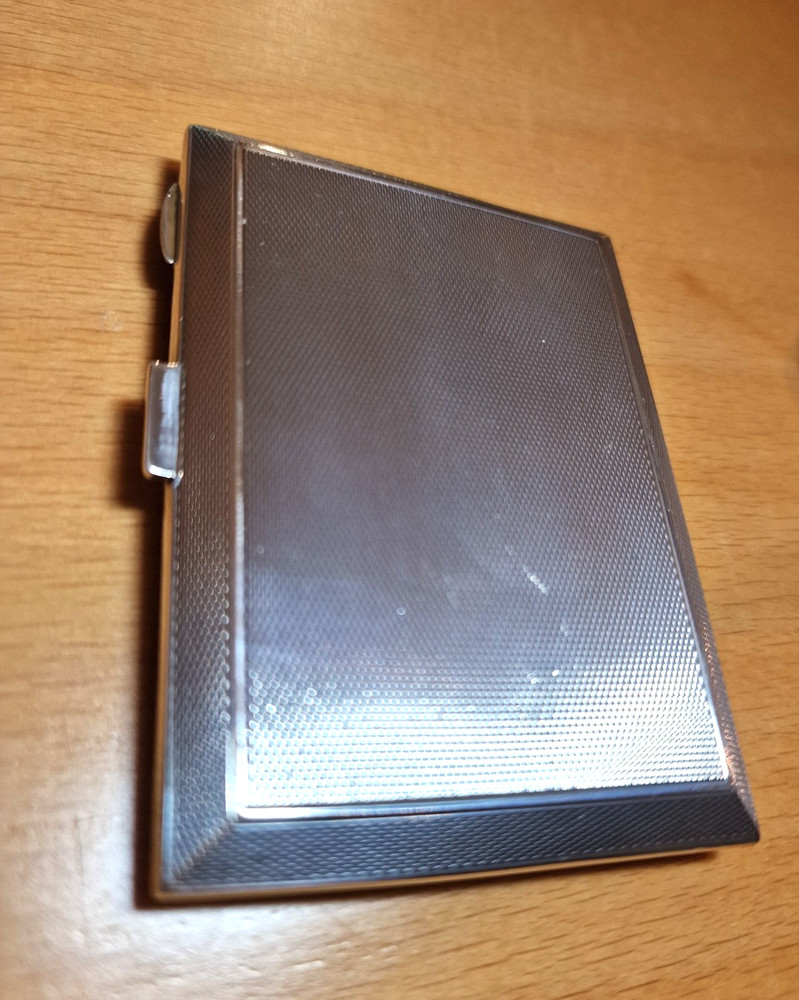 STUNNING BLUE ENAMEL SOLID SILVER CIGARETTE CASE ref 1443