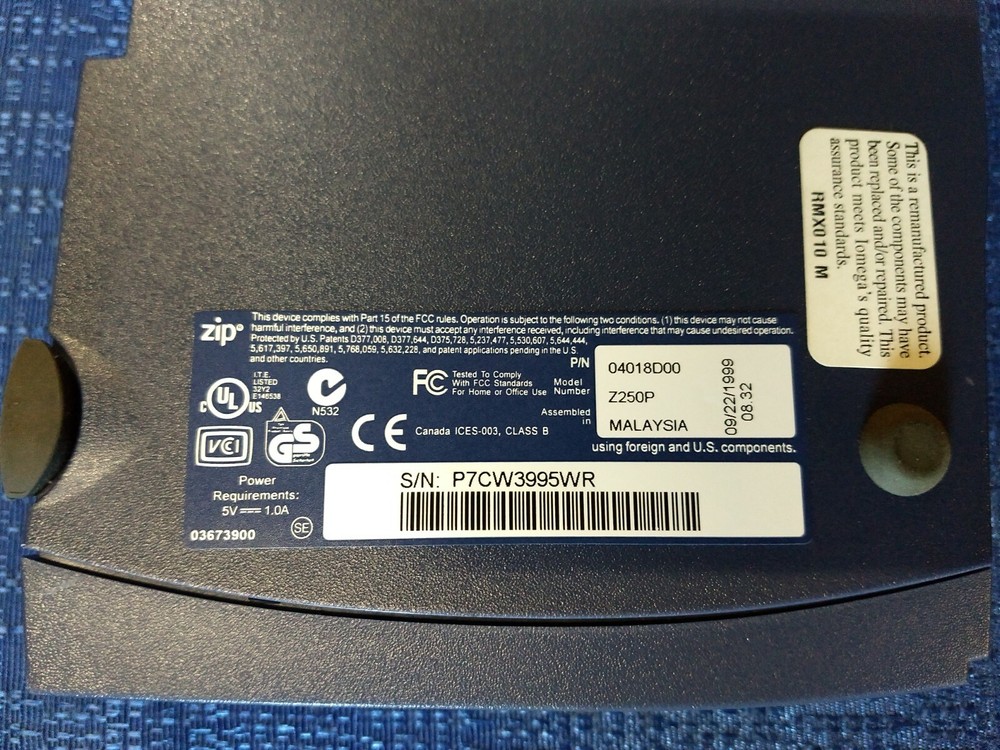 Iomega External Parallel Port Zip Drive Z250P