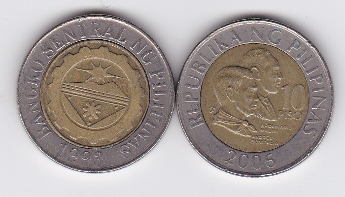Philippines - 10 Piso 2006 VF Lemberg-Zp