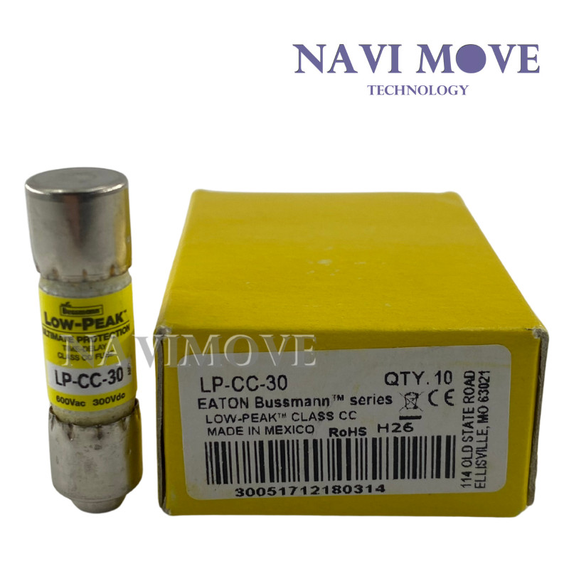 Lot of 10 New BUSSMANN LP-CC-30 LPCC30 30A 600V Low Peak Time-Delay Fuse USA