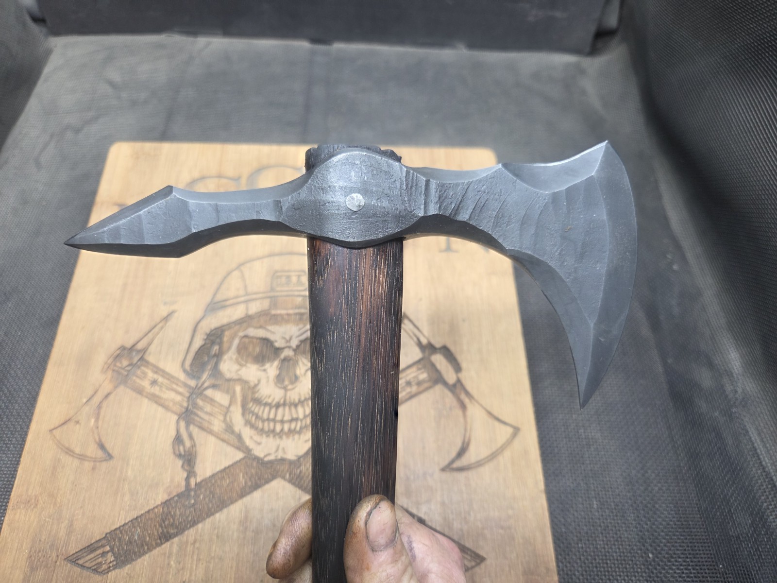 HAND FORGED AIRBORNE RANGER SPIKE TOMAHAWK BY MARK MCCOUN MADE IN THE USA