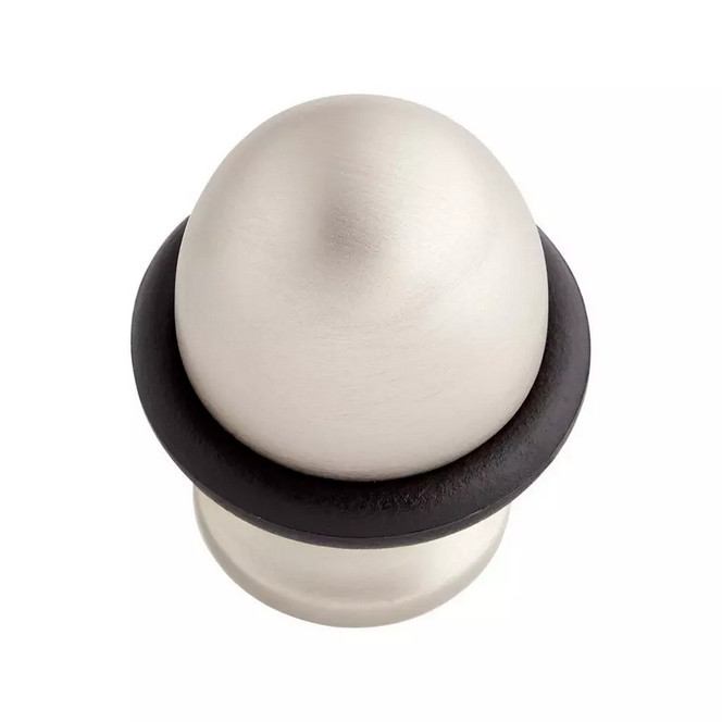 Signature Hardware Solid Brass Oval Design Doorstop - Brushed Nickel