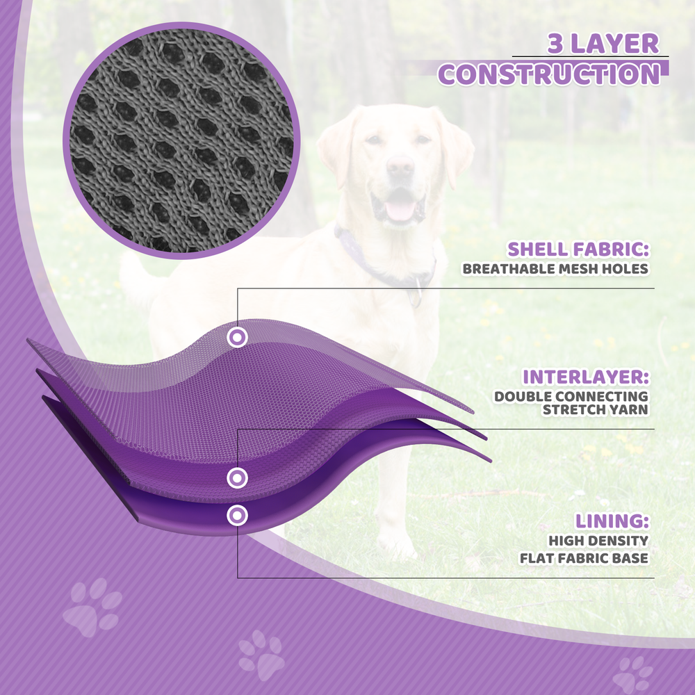 Reflective Adjustable No Pull Pet Harness Handle Easy Control Purple Puppy Vest