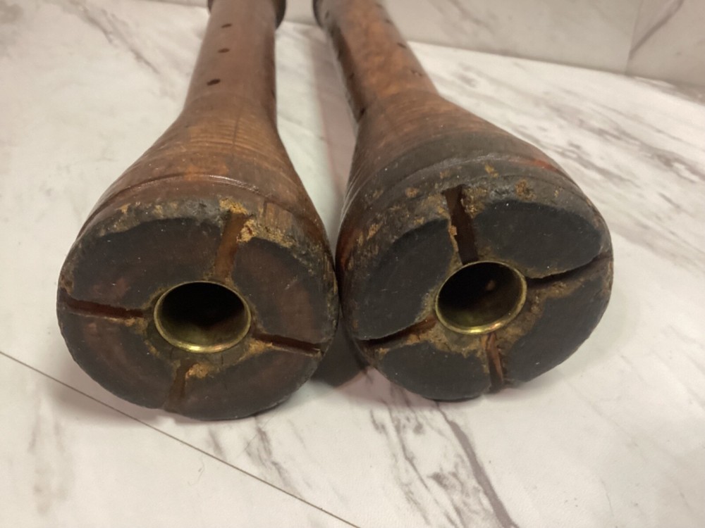 2 Wooden Textile Mill Spindle Spool Bobbin Textile Beehive Industrial 12