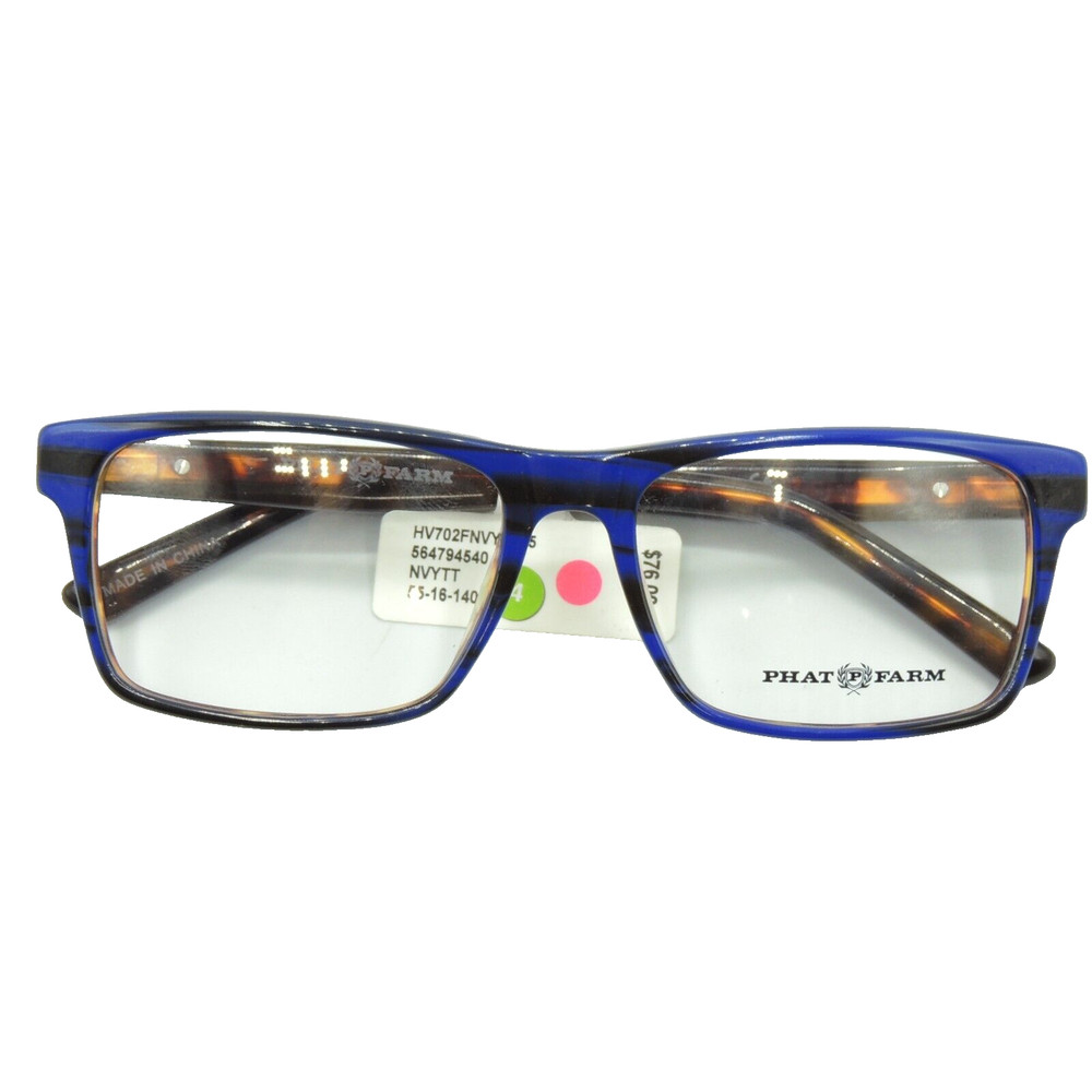 Phat Farm 702 Navy Tortoise Eyeglass Frame 55 16 140