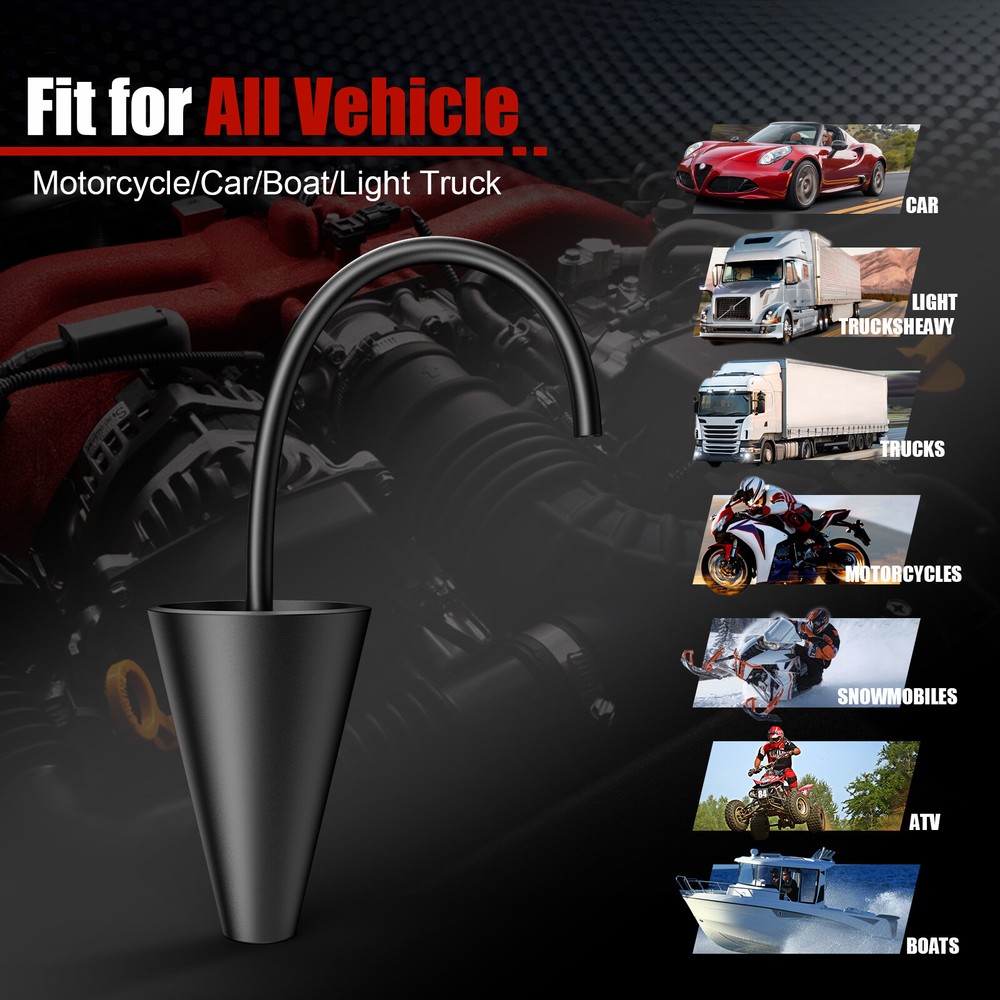 EVAP Smoke Machine Exhaust Vacuum Intake Boot Cone Adapter / Car Cap Plug Kit