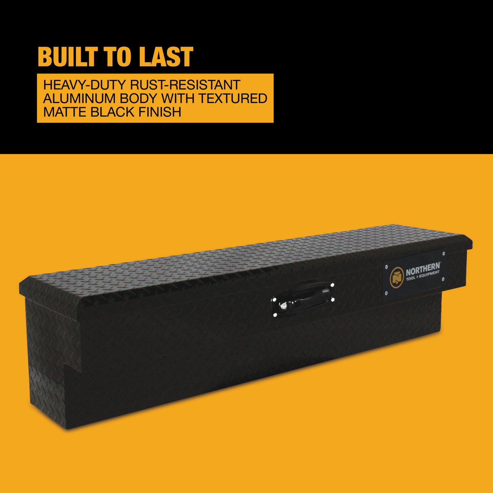Northern Tool Side-Mount Truck Tool Box, Aluminum, Textured Matte Black, Pull