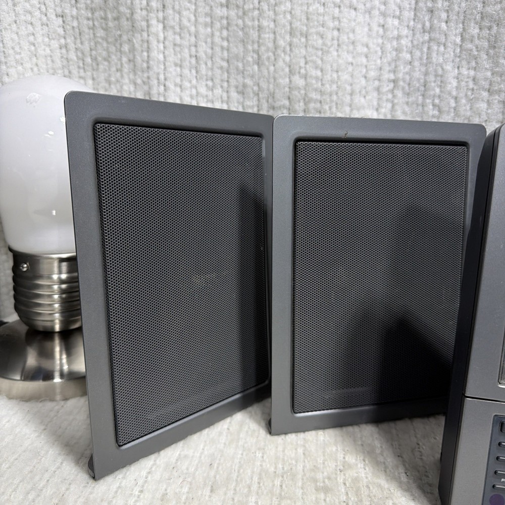 Brookstone Wafer-Thin CD System MP3 Player Flat Panel Speakers Subwoofer Remote