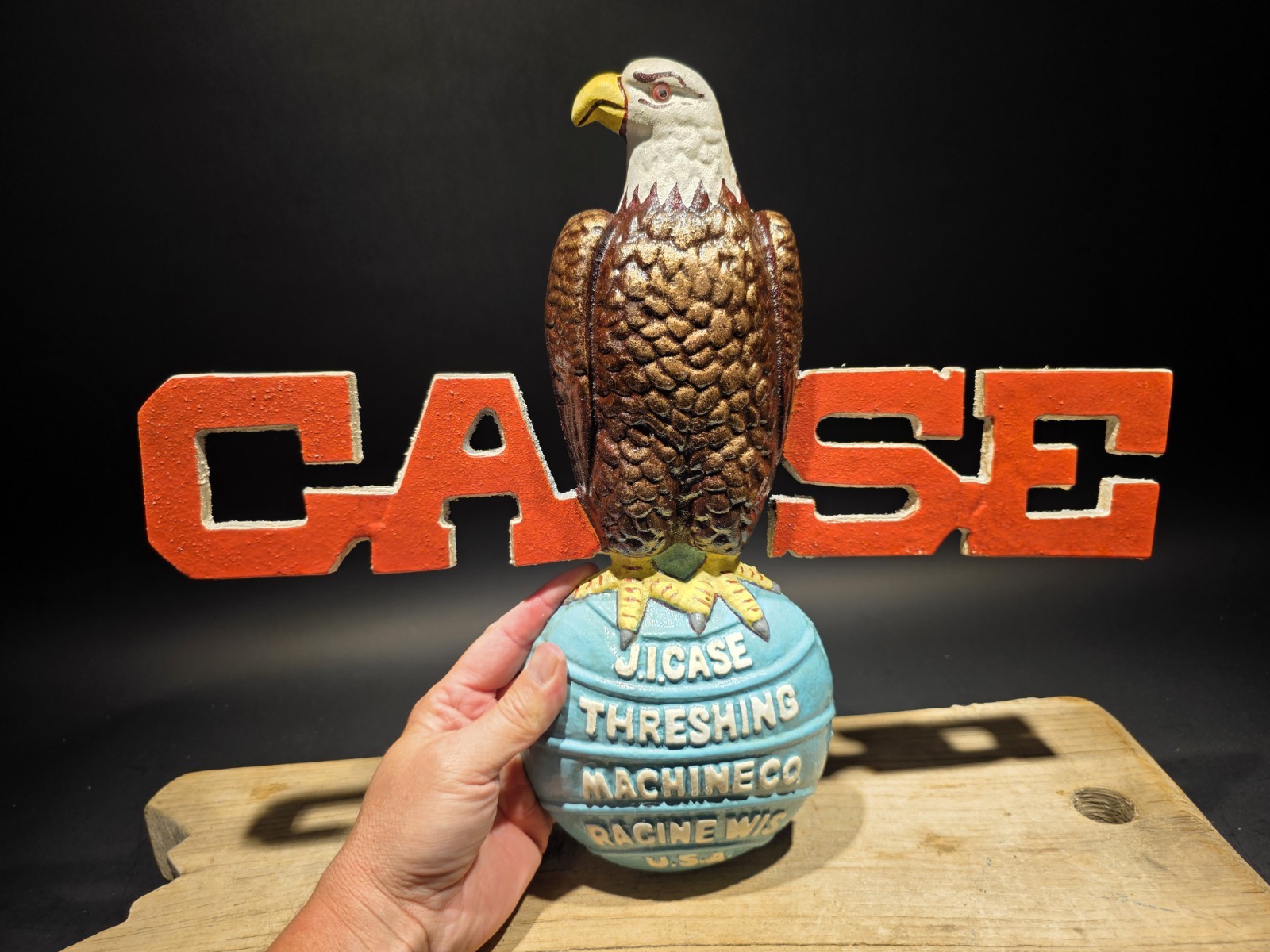 Antique Style Cast Iron Case American Eagle Sign Plaque