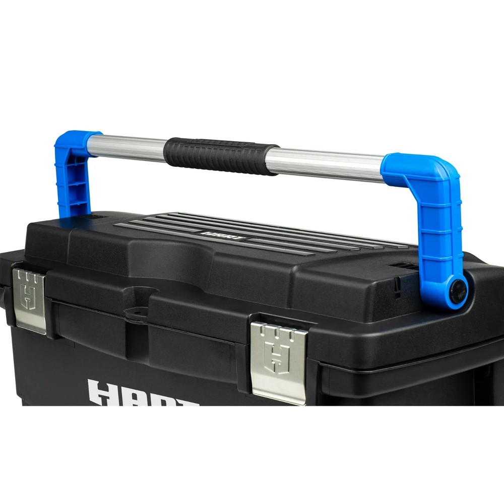 (2 pack) HART 26" Toolbox, Resin Tool Storage and Organization, Black with Blue