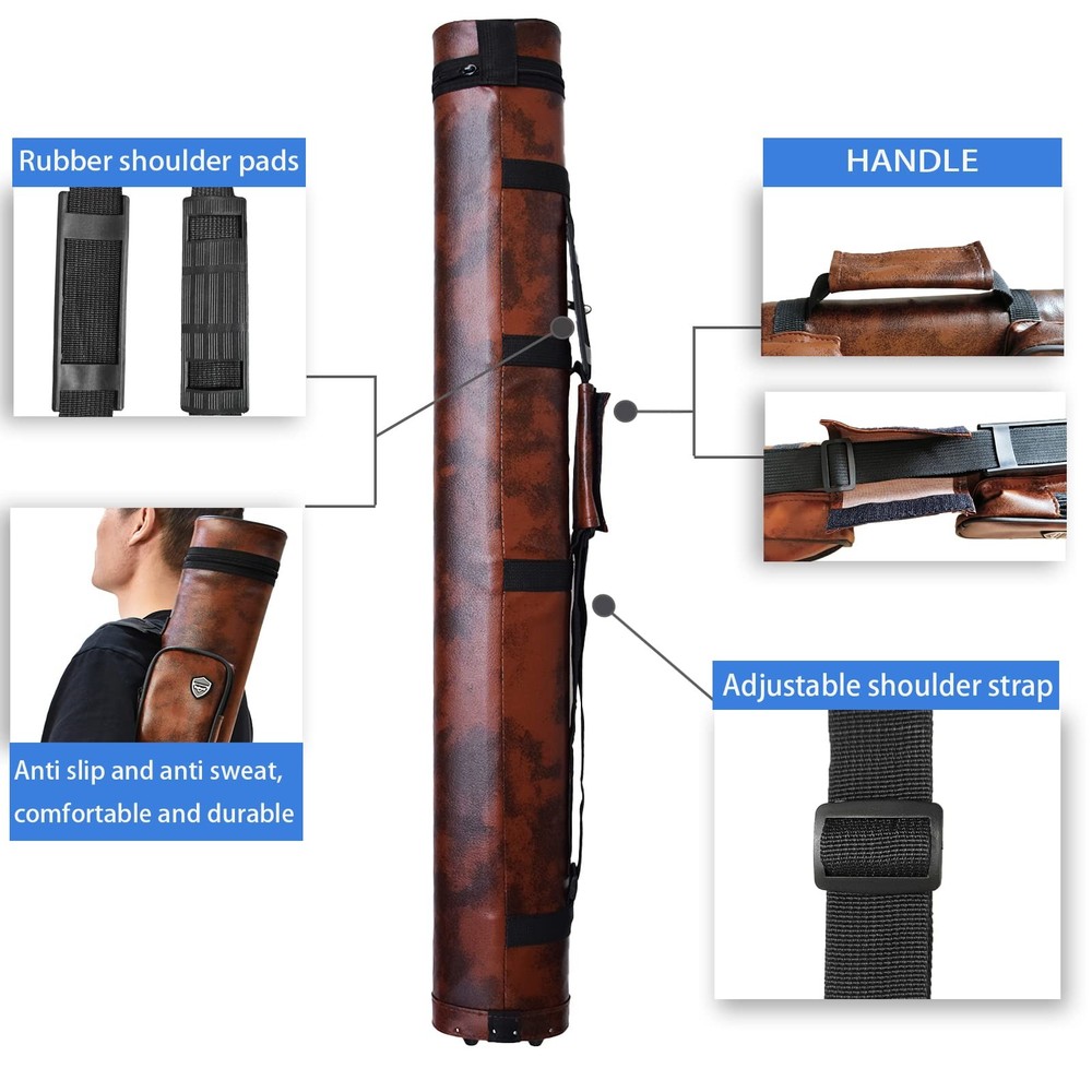 2x2 Hard cue case Pool Cue Billiard Stick Carrying Case