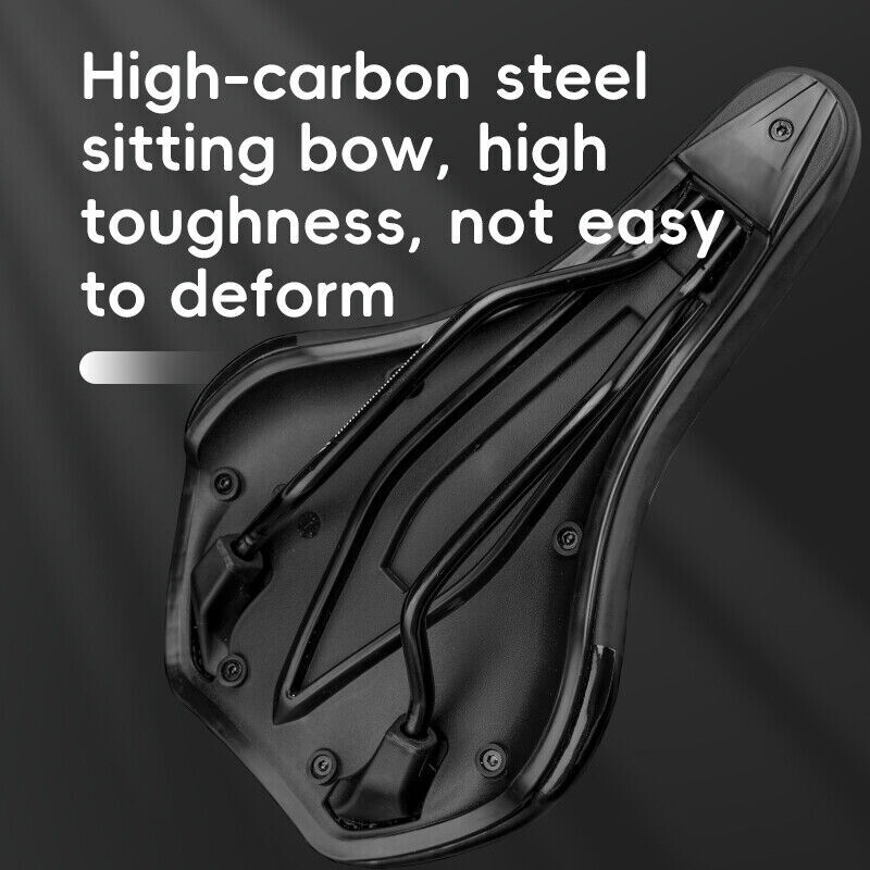 ROCKBROS Bike Seat Cushion Memory Foam Carbon Steel Saddle with Reflective Dots