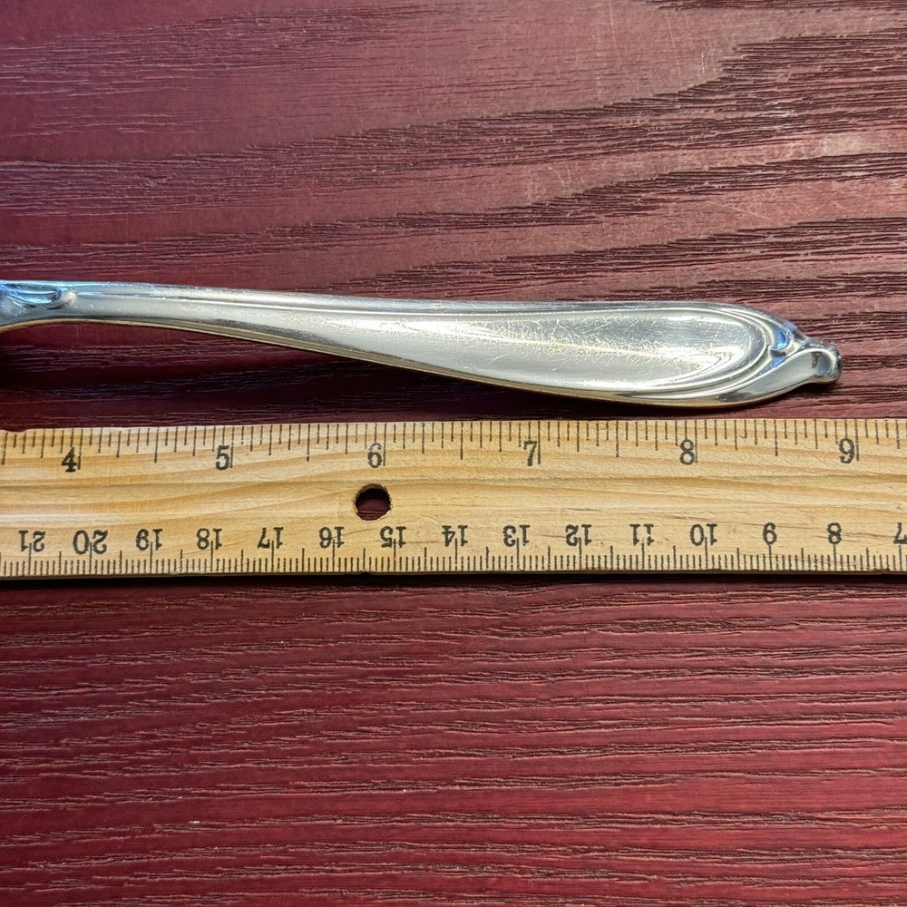 International Deep Silver HAPPY ANNIVERSARY Casserole Solid Serving Spoon C1960