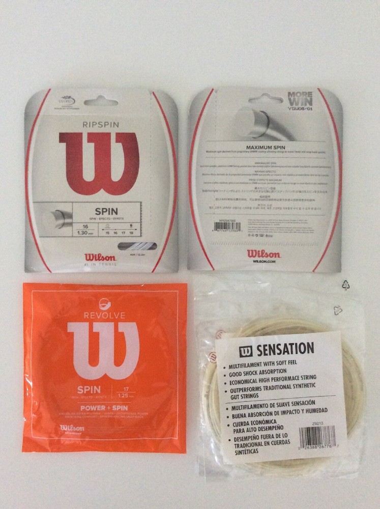 Wilson Ripspin 16, or Revolve Spin 17 Co-Poly Tennis String - NEW