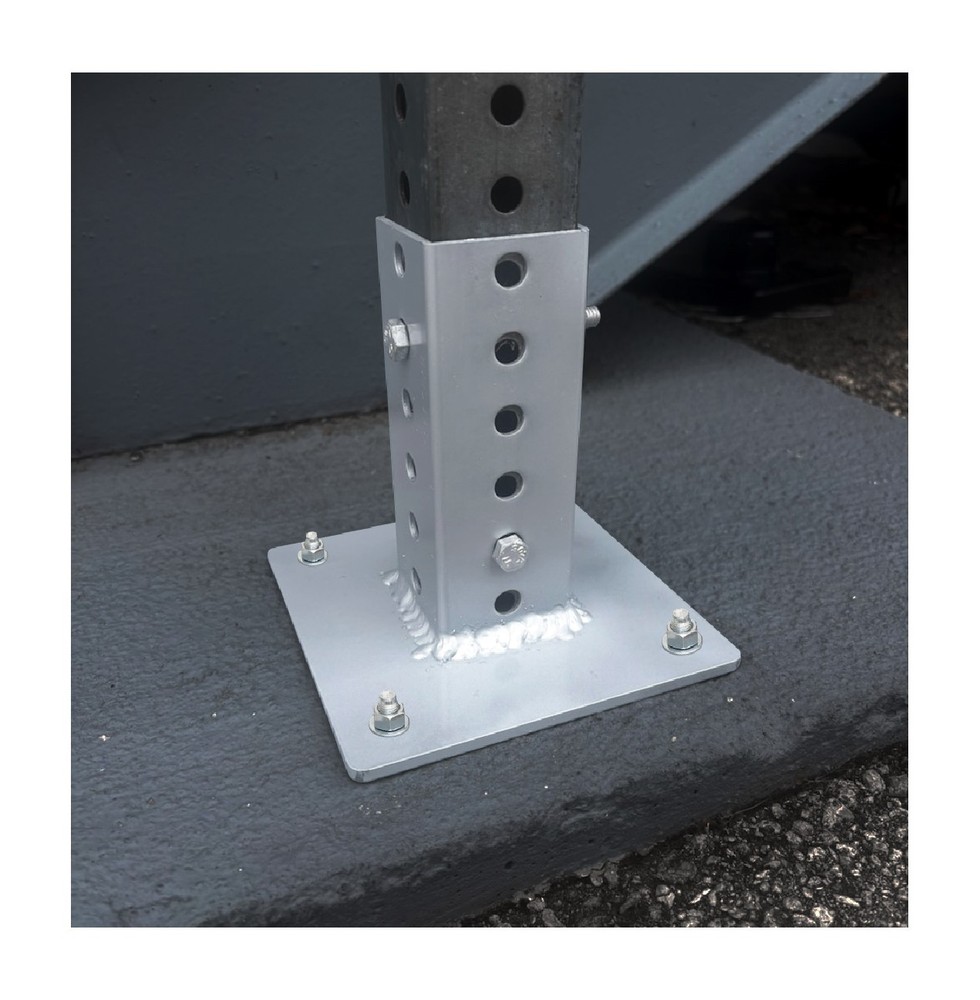 2x2 SQUARE POST SURFACE MOUNTING BRACKET, STEEL, SIGN POST ANCHOR BASE