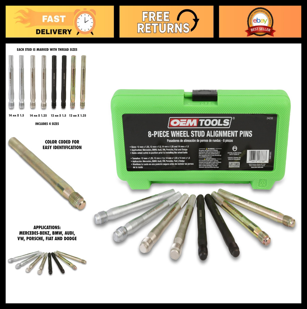 Wheel Stud Alignment Kit - Safe Wheel Alignment Tool, Color-Coded Hanger, 8-Piec