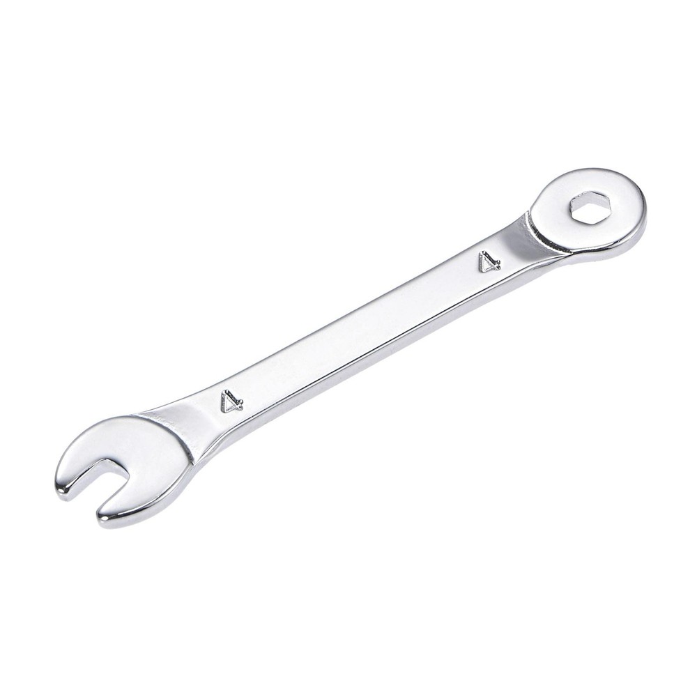 Thin Combination Wrench with Offset 6-Point End and Angled Open End 4mm