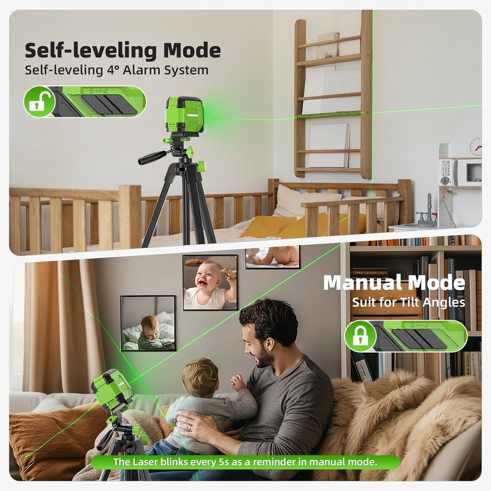 Laser Level with 60in Tripod & 98ft Range for Stunning Home Projects