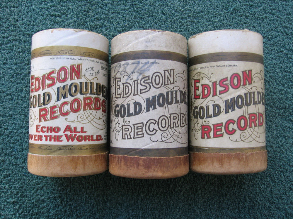 Vintage Edison Phonograph Empty  Record Cylinders