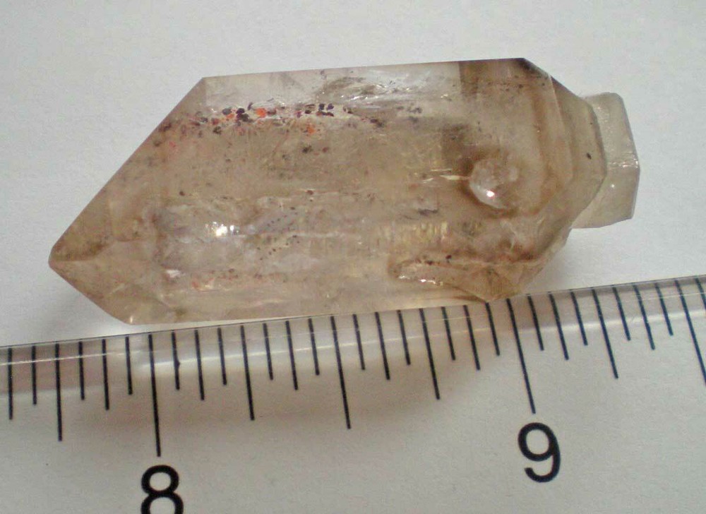 Red Fire Lepidocrocite in Phantom Quartz Scepter Crystal r812
