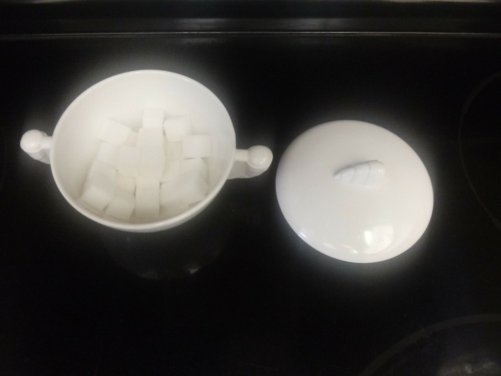 Art Deco White Sugar Bowl