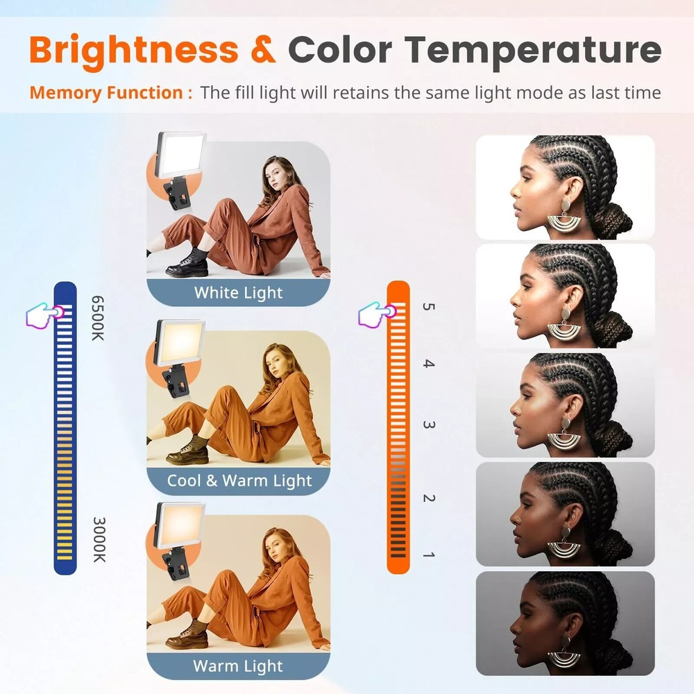 Selfie Light With Memory Function Rechargeable Phone Light For Pictures Iphone I