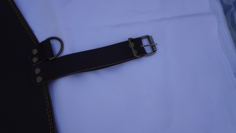 Premium Full Grain Leather Apron - Dark Brown, Split Pockets, Handmade Gift