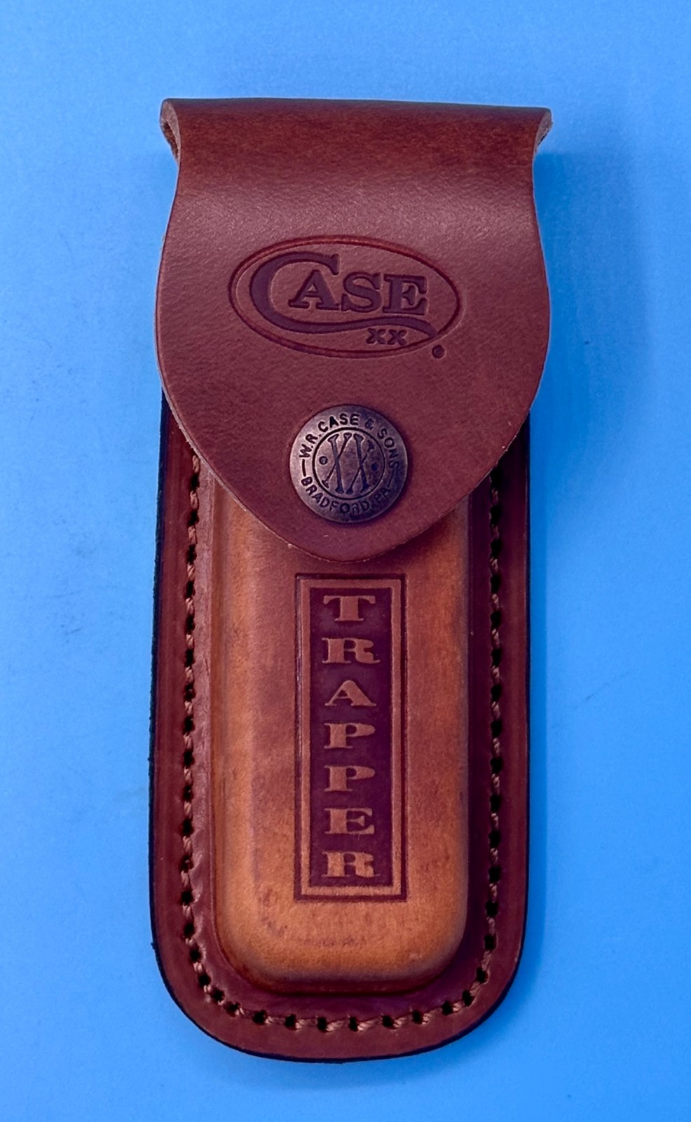 Case Trapper Sheath Leather Embossed Logo with Snap Closure 00980 Genuine NEW