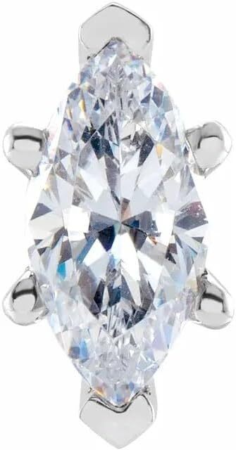 Sterling Silver Unset Marquise 6-Prong V-End Peg Setting