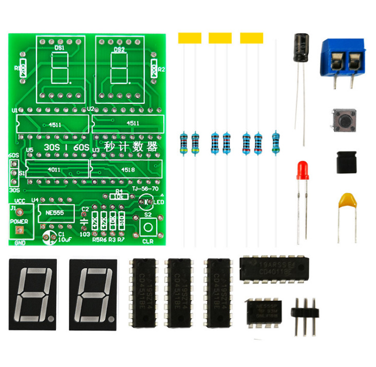 30-60s counter timer simple stopwatch digital electronic technology DIY Kit