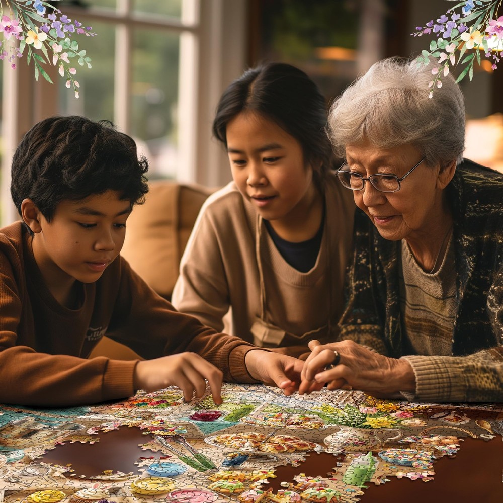 1000 Piece Jigsaw Puzzle Spring Kitchen Baking Scene Puzzle with Large Pieces...