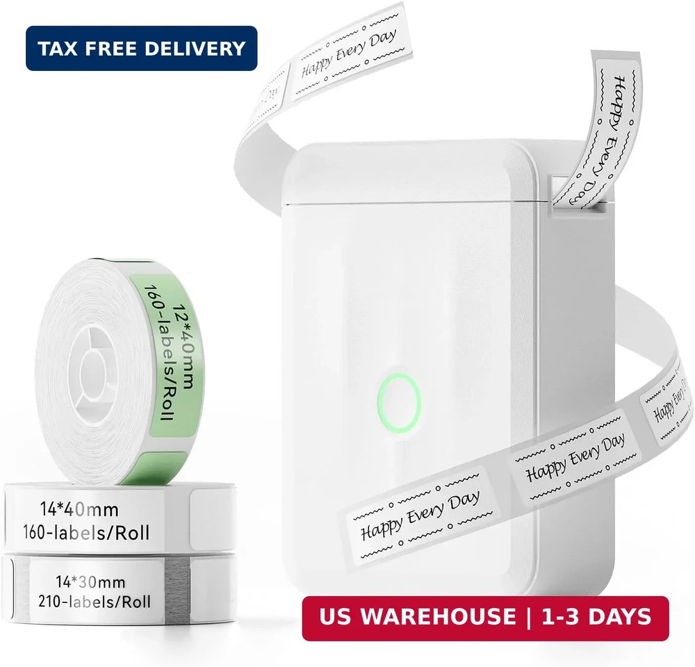 NIIMBOT D110 Upgraded Version Mini Label Maker Machine with 3 Tapes, Portable Bl