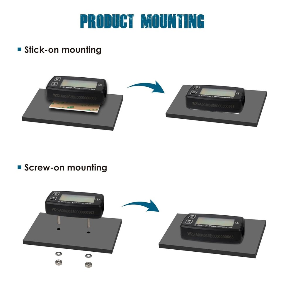 Digital Engine Temp meter Thermometer Backlight for Tractor ATV UTV Snowmobile