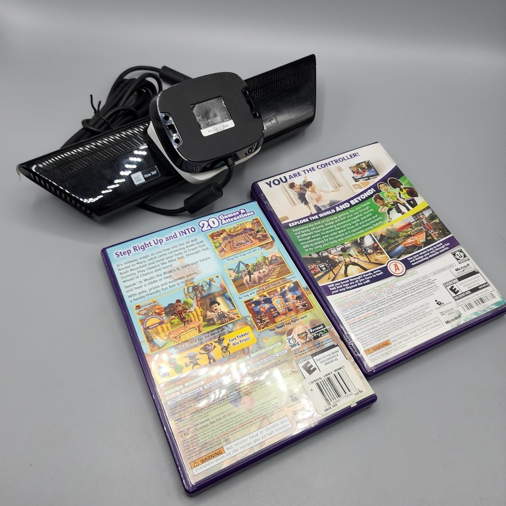 Microsoft Xbox 360 Kinect Sensor Bar - Black 1414 - Kinect Adventures + Carnival