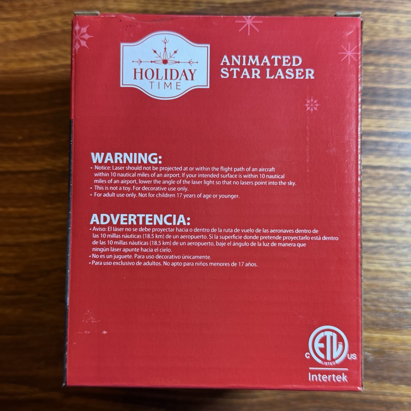 Holiday Time Animated Star Laser Indoor Outdoor 3 Red/Green Christmas Modes NEW