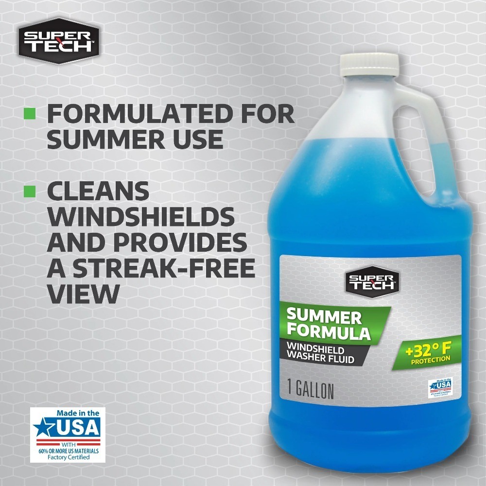 Summer Formula +32F Windshield Washer Fluid for All Vehicles, 3 Gallon Pack