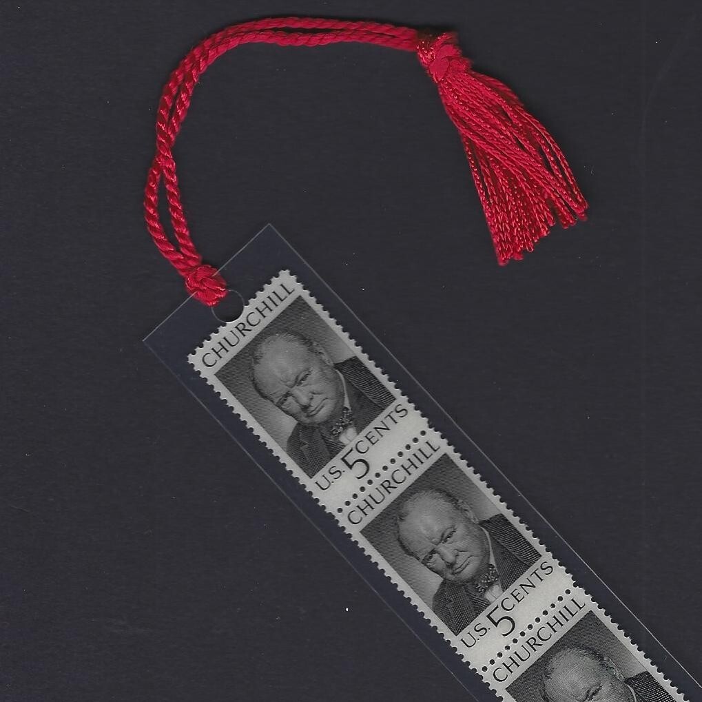 Sir Winston Churchill WWII - Vintage Set of 4 Stamps Bookmark Unique!