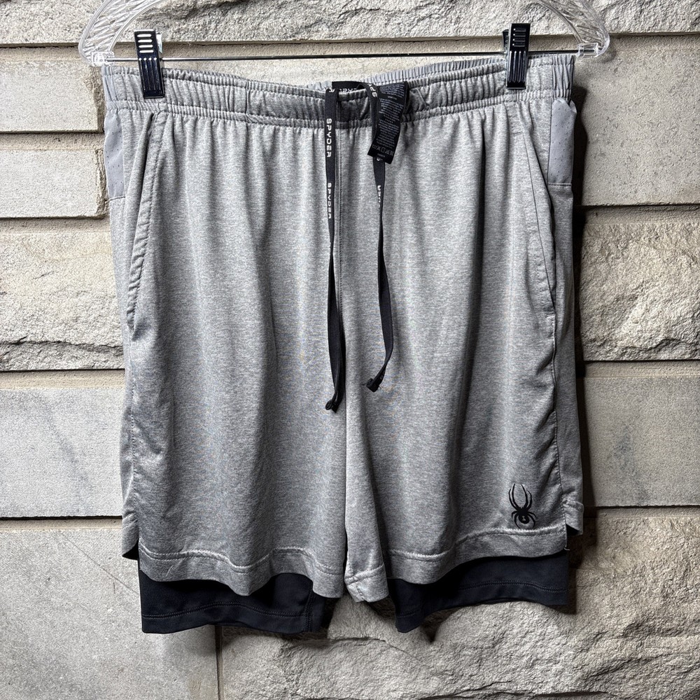 Spyder Active Men's Performance Proweb Stretch Shorts Gray size Medium