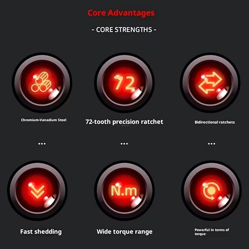 72-Tooth Torque Wrench Adjustable Torque Wrench 1/2" Drive 26-260ft.lb/35-350n.m