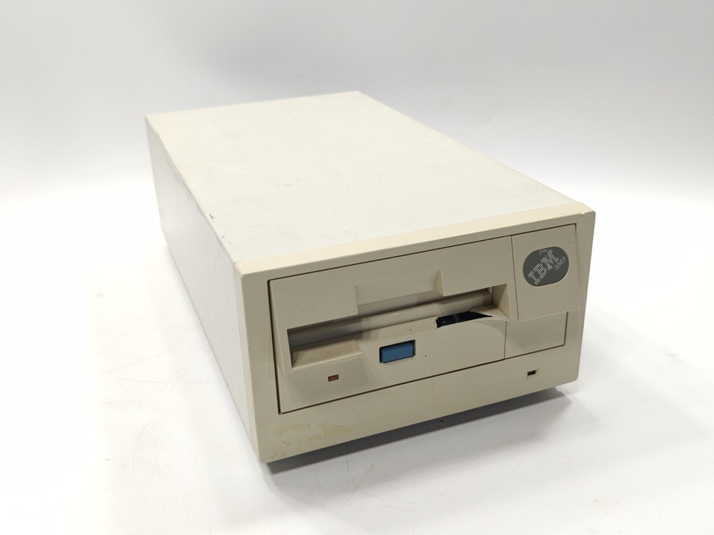 Vintage IBM 3363 optical WORM drive - chip on bezel
