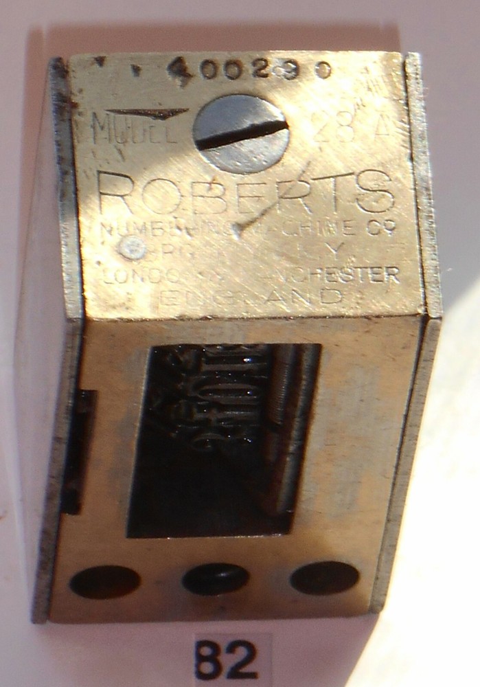 Roberts | letterpress numbering machine | 82R